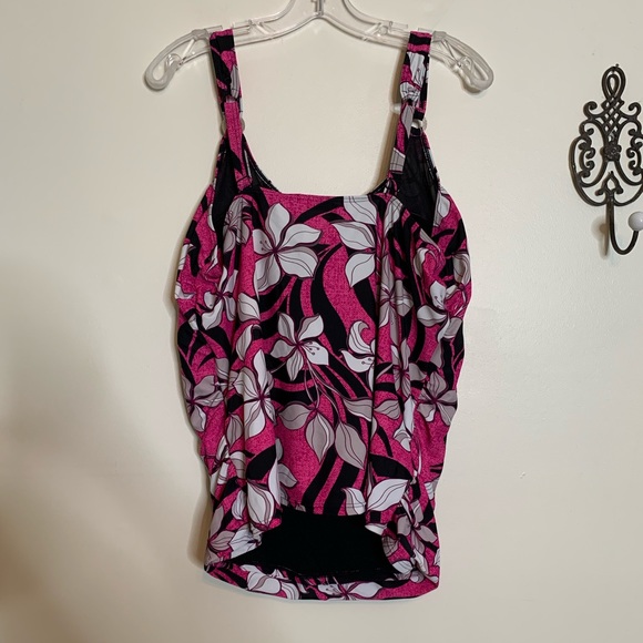 Silhouette Solutions Floral Tankini Top Sz 22D - Picture 7 of 12